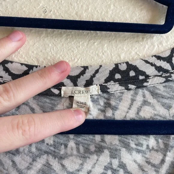 J. Crew // Navy Patterned Top - Picture 3 of 3